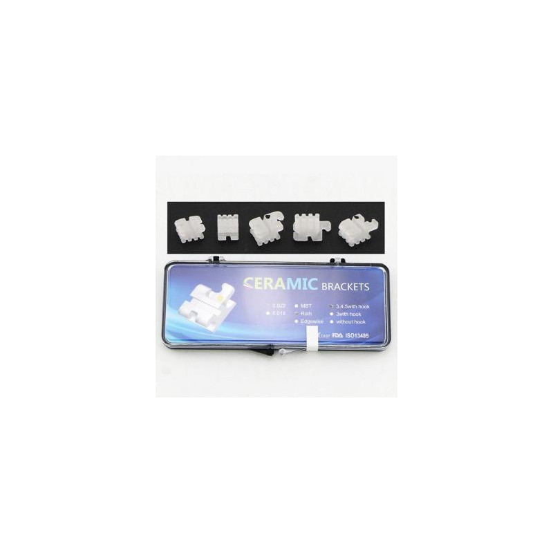 5 paquete dentales Ortodoncia Bracket de cerámica del soporte ROTH 022 345 ganchos