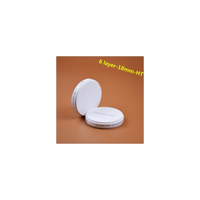 1 Pcs bloque de disco dental de seis capas de Zirconia dental multicapa