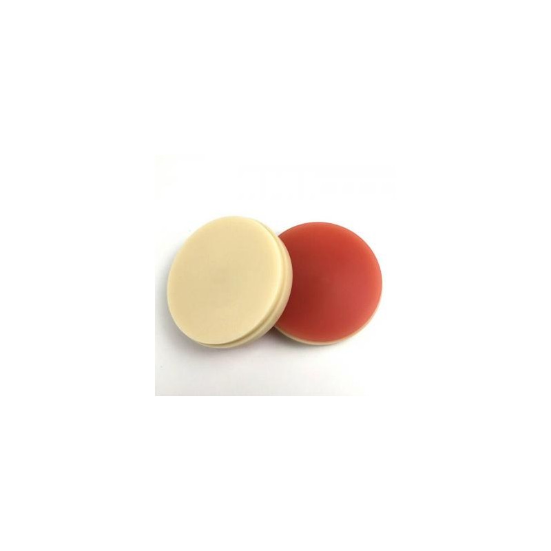 1 Pcs Disco de bloques de PMMA dental de dos colores A2 + rosa OD98 * 25 mm