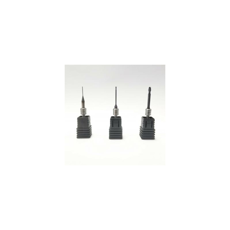 3PCS Fresas dentales para fresadora Cadcam 0,6/1,0/2,5mm para Amann Girrbach