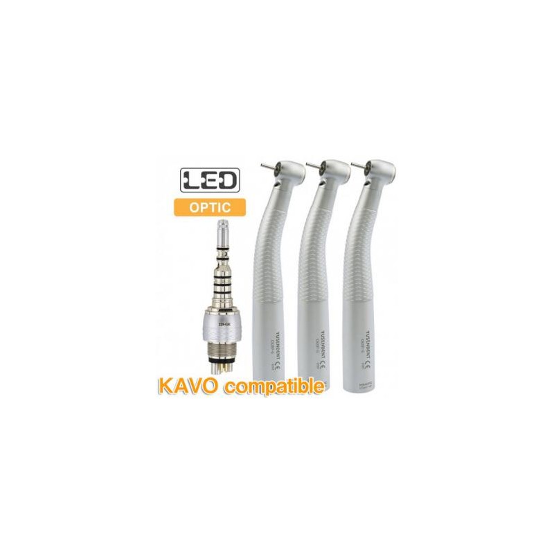 YUSENDENT® CX207-GK-PQ Pieza De Mano Alta Velocidad Led Compatible con KAVO (Turbina x3 + Acoplamiento x1)