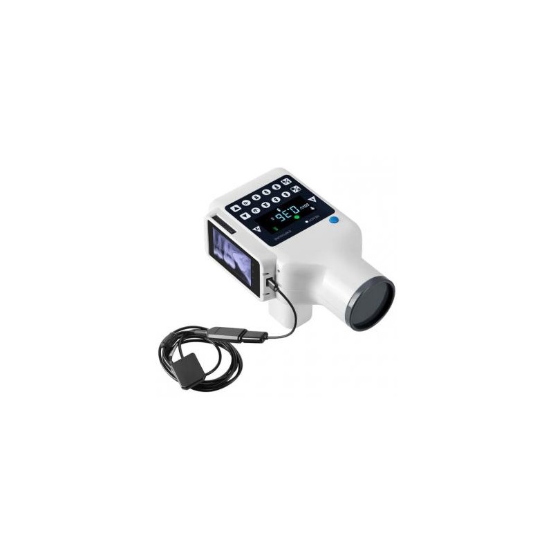 Máquina de rayos X dental digital portátil con pantalla incorporada y sensor intraoral