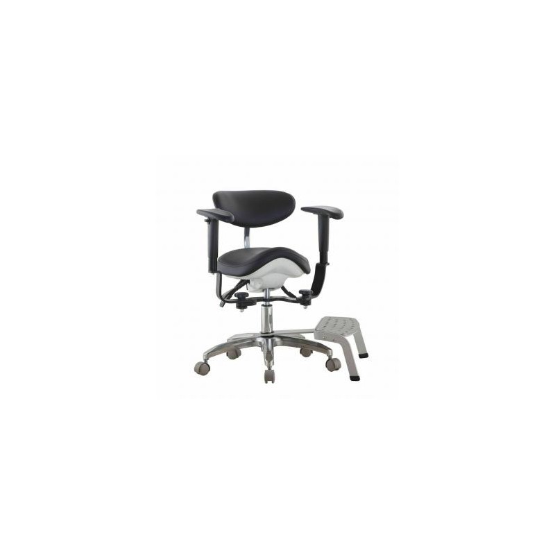 Qiyuan Taburete para microscopio dental backrest con respaldo, apoyabrazos y base del pie SDS-PB1