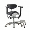 Qiyuan Taburete para microscopio dental backrest con respaldo, apoyabrazos y base del pie SDS-PB1