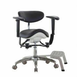 Qiyuan Taburete para microscopio dental backrest con respaldo, apoyabrazos y base del pie SDS-PB1