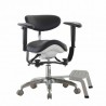 Qiyuan Taburete para microscopio dental backrest con respaldo, apoyabrazos y base del pie SDS-PB1
